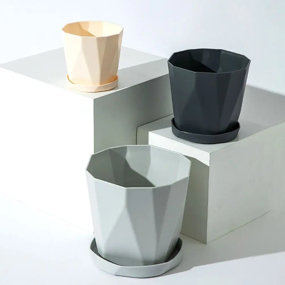 3er-Set Mode Runde Blumentöpfe Innen Nordic Harz Blumentopf Verdickt Atmungsaktive Loch Sukkulenten Topf Innen