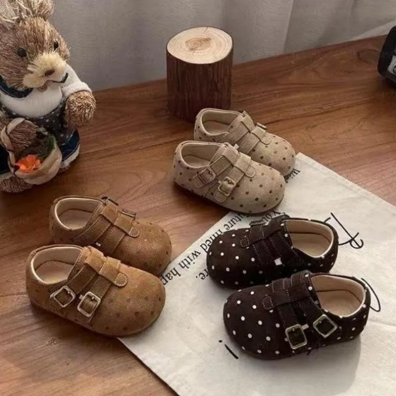 

Kids'Casual Shoes Toddler Shoes PU Leather Polka Dot Summer Shoes For Girls Soft Bottom Anti-slip Beige Brown Shoes Size 15-25