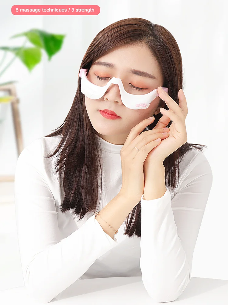 Eye Heating Massager Microcurrent Eye Care Mask Anti Wrinkle Vibration Dark Circles Removal EMS Facial Eye Beauty Device