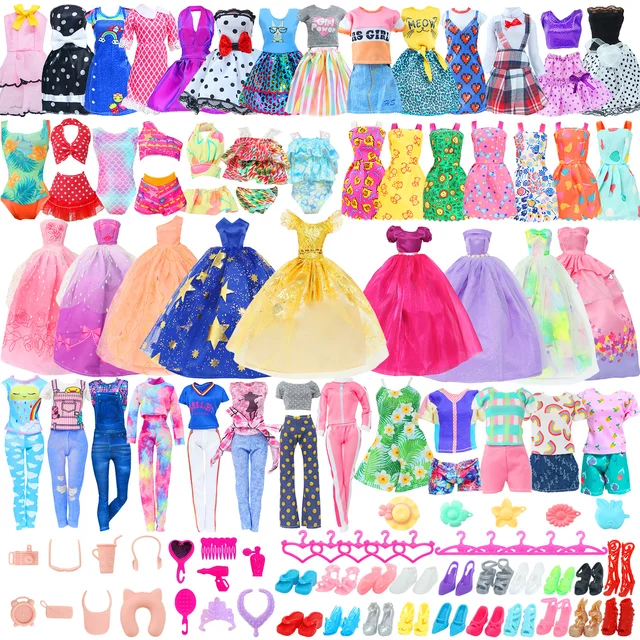 50 Pcs/Set Handmade Doll Clothes for 11.5'' Doll 2 Evening Gown Bikinis 3 Outfit 2 Mini Dress 10 Hangers 31 Accessories Kids Toy 50 Pcs/Set Handmade Doll Clothes for 11.5'' Doll 2 Evening Gown Bikinis 3 Outfit 2 Mini Dress 10 Hangers 31 Accessories Kids Toy