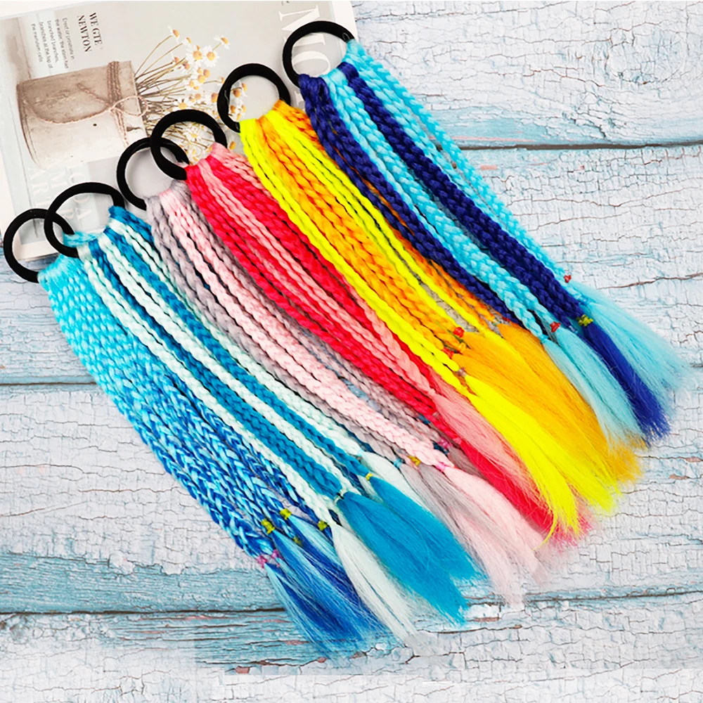 Girls Colorful Braids Ponytail Hair Ornament Headbands Rope Rubber Bands Beauty Hair Bands Headwear Braid Kids Gift Hair Accesso