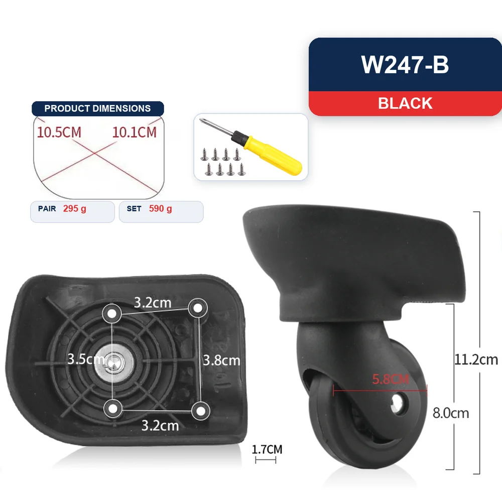 Replacement Luggage Wheel For Crown Durable Wear Resistant Silent Smooth Rolling Easy Installation Caster Repair Part
