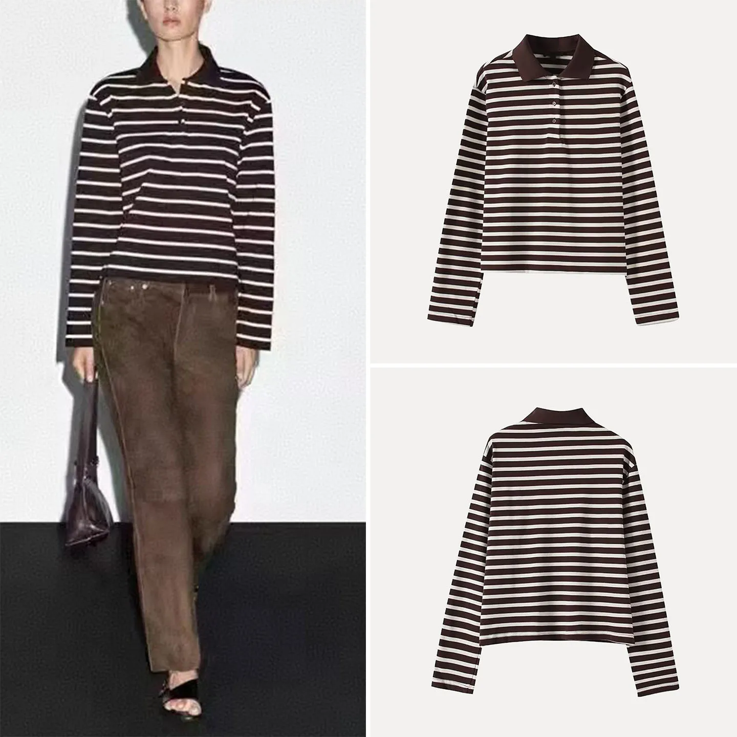 

Retro Navy Stripe Long Sve Knitwear Casual Sle Women's Faion Autumn New Arrival Z Brand Comfortable Fit Overhead