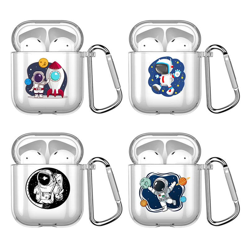 

Astronaut Silicone Case For Apple Airpods 1 or 2 Shockproof Cover For AirPods 3 Pro Pro2 Transparent Earphone Protector Capa Bag