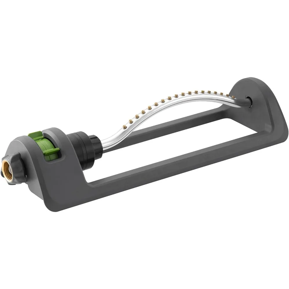

lawn sprinkler, oscillating sprinkler with 18 hole brass nozzles, watering for lawn & garden covers up to 3,600 sq.ft, easy adj