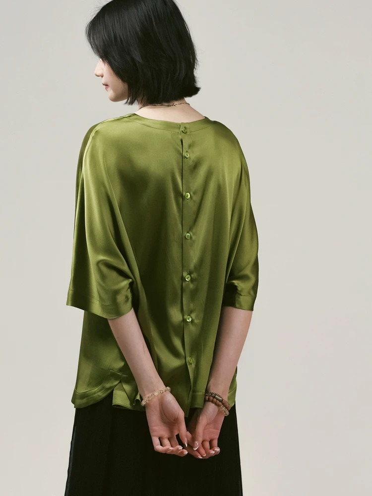 

Шелковая легкая тонкая круглая футболка для женщин, летняя, прохладная, драпирующаяся, комфортная, дышащая, влагоотводящая