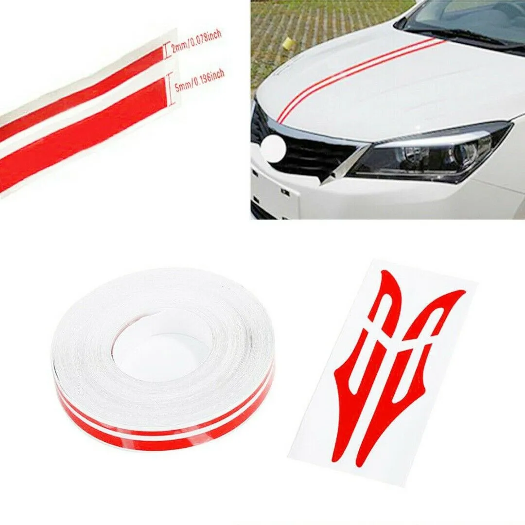 2 Rolls Pin Stripe Ribbon Sticker Bumper Car Body Stickers Line Tape Decal Stickers For Car Motorcycles Boats Helmets Stickers