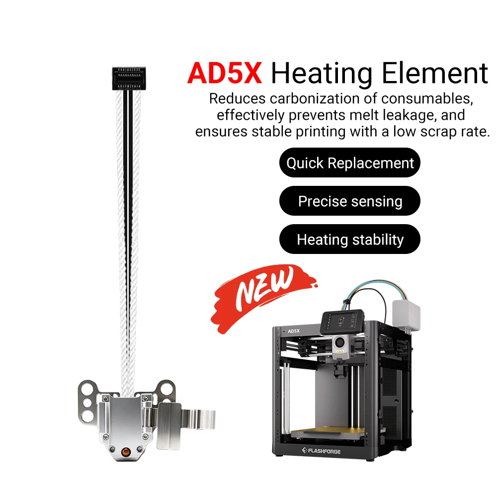 AD5X Hotend Assembly  with Heater Cartridge Thermistor Temperature Sensor 3D Printer Accessories