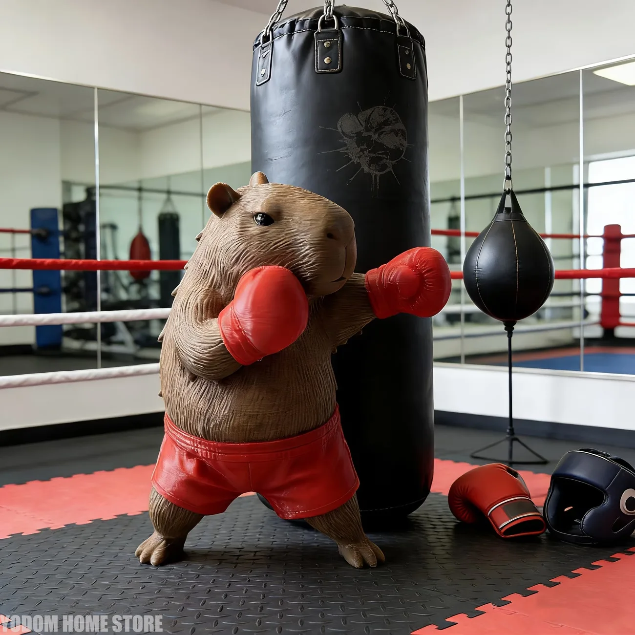 3D Printed Capybara Boxer Figurine for Home Decoration Accessories Living Room Desk Decoration Office