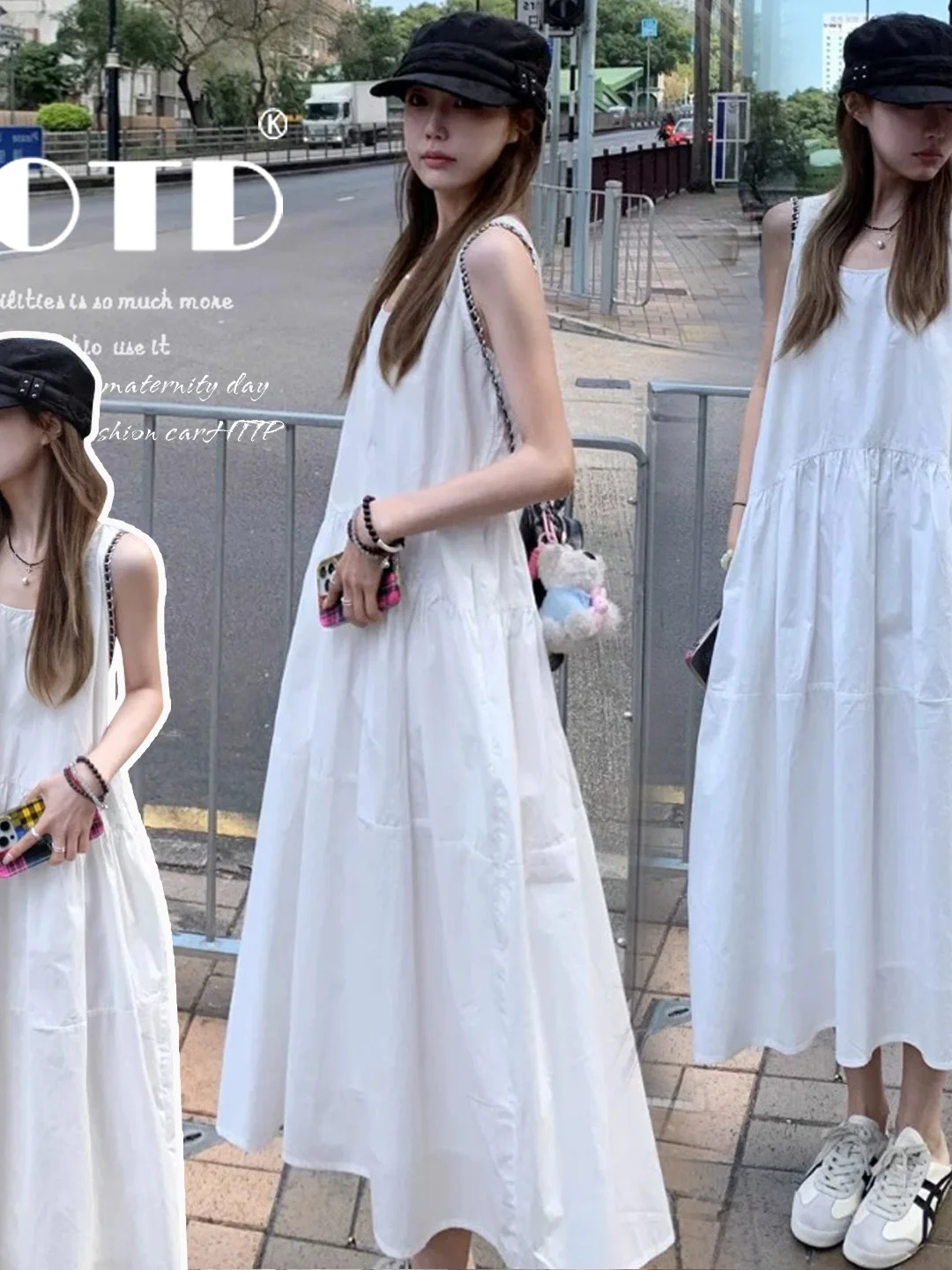 summer-new-style-white-maternity-dress-women's-slimming-high-waist-casual-bridesmaid-dress-elegant-and-fashionable