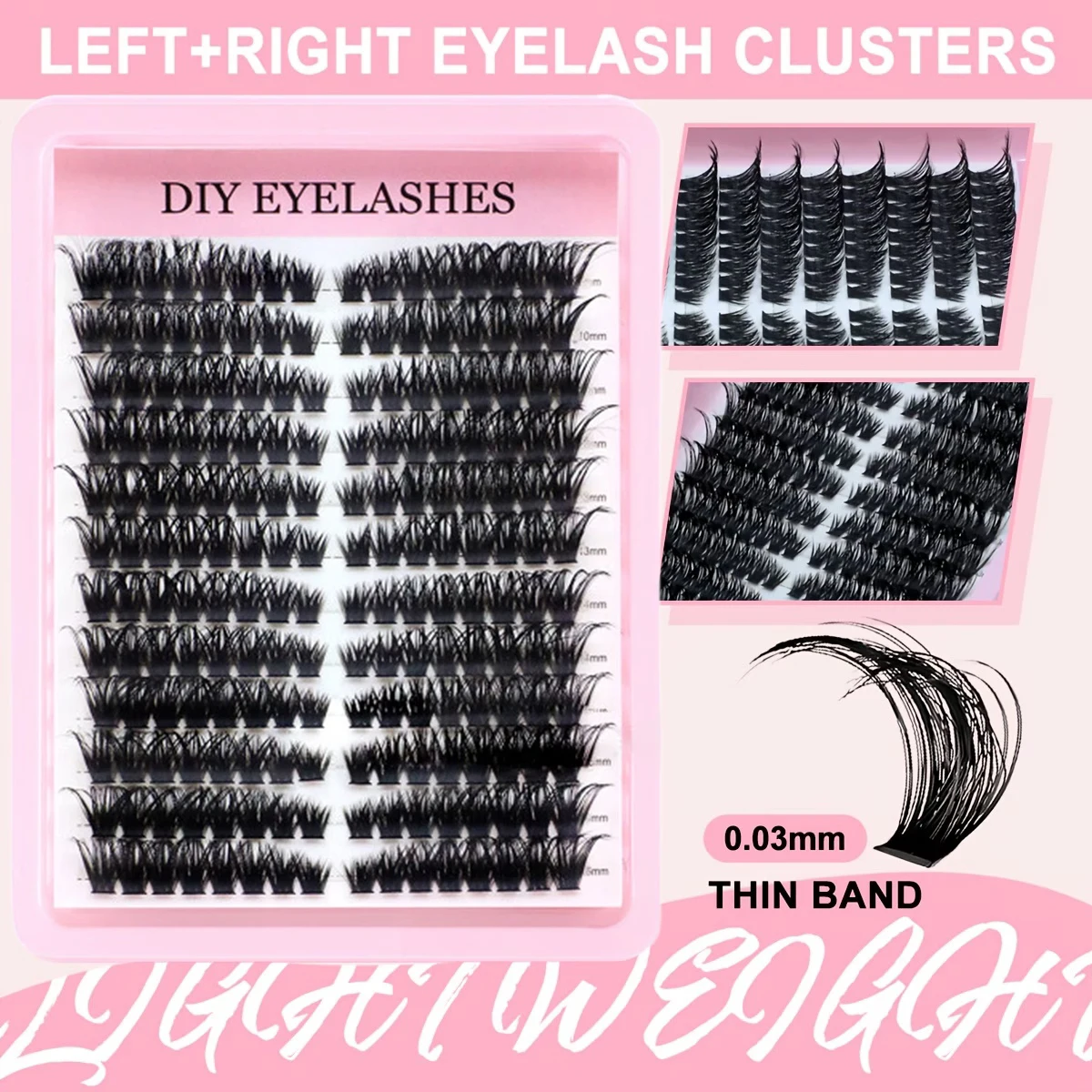 120 Stück Feenwimpern 8-16mm Manga-Wimpern C-Curl Aufwärts - Großer Spannweite DIY-Wimpern Natürliche Erweiterung Wet-Look Scharfe Anime-Wimpern – Detail 9