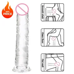 Women Gay Sex Toy ，Dildo for Women，Penis，Cock，Gode，White and Transparent Dildo，Strong Suction Cup，Anal Plug，Easy To Clean，G-spot