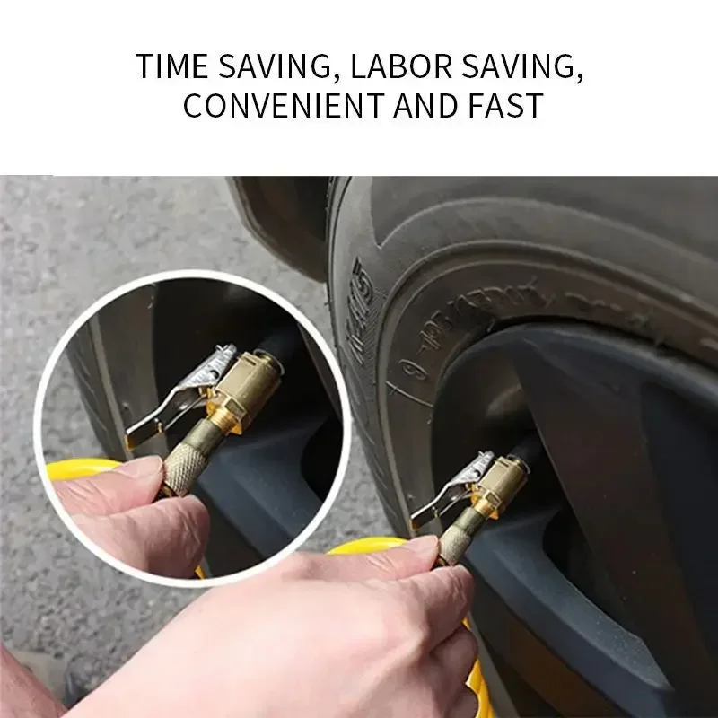 Reifenfüller mit Dichtungsverriegelung – Messing-Ventilverbinder für Auto/LKW, Anti-Leck-Luftfutter mit Stonego Grip Tech – Detail 5