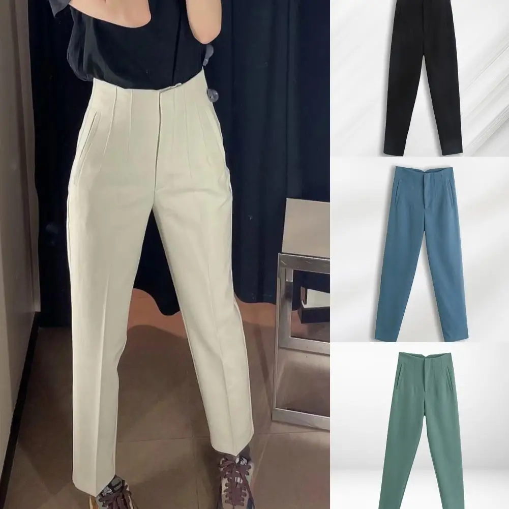 

2024 Pencil Women Pants High Waist Pants Women With Seam Detail Streetwear Woman Ankle Trousers Autumn Office Wear Pant Loose ﻿