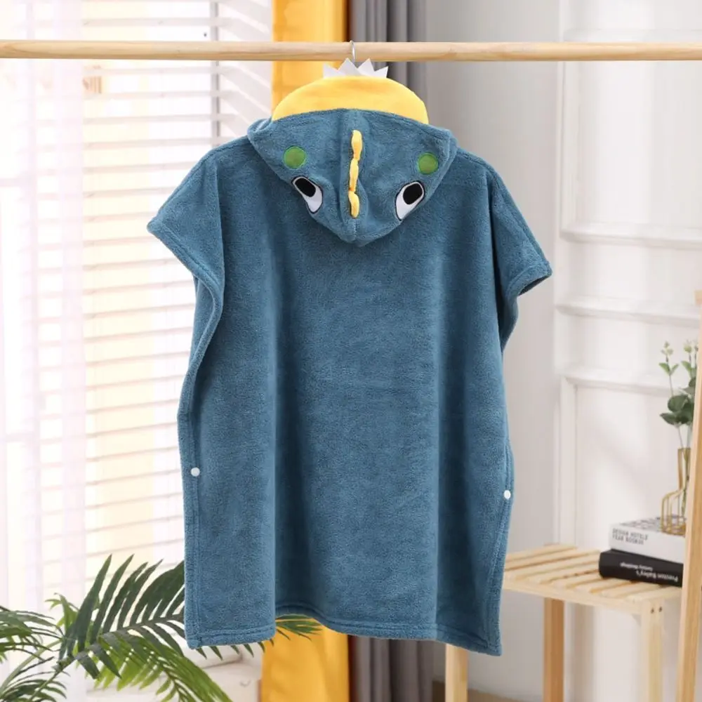 

Cartoon Baby Bath Towel Coral Velvet with Hat Cartoon Cloak Towel Quick-Drying Absorbent Infant Bathrobe Shower Cloak