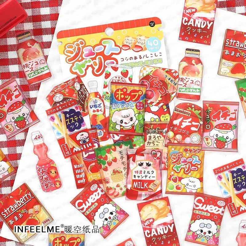 Food Dessert Series PET Graffiti Sticker New Fashion Paster for Hand Account Decoration Stickers Scrapbooking Japanese Sticker