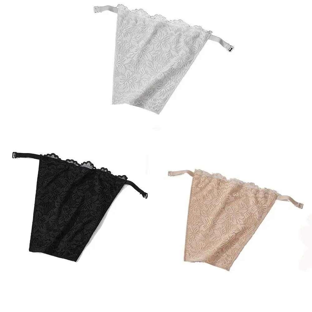 Double couche sans bretelles insérer enveloppé poitrine florale dentelle transparente fleur Anti-éblouissement bustier tubulaire mince sous-vêtements