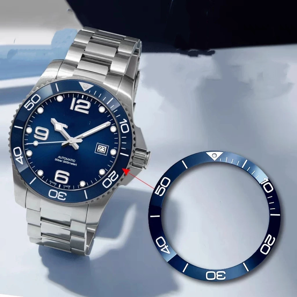 Dive Ceramic Bezel for Longines HydroConquest - 41.5x32.4mm/39*31.2mm/40.6x32.4mm Numeric Scale Watch Bezel Accessories