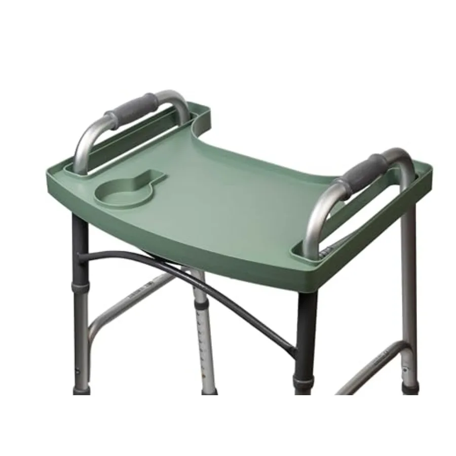 

Sigo Green Walker Tray for Rolling Folding Walker Tray Table with Cup Holder for Standard Walkers Seniors Detachable Non Slip T