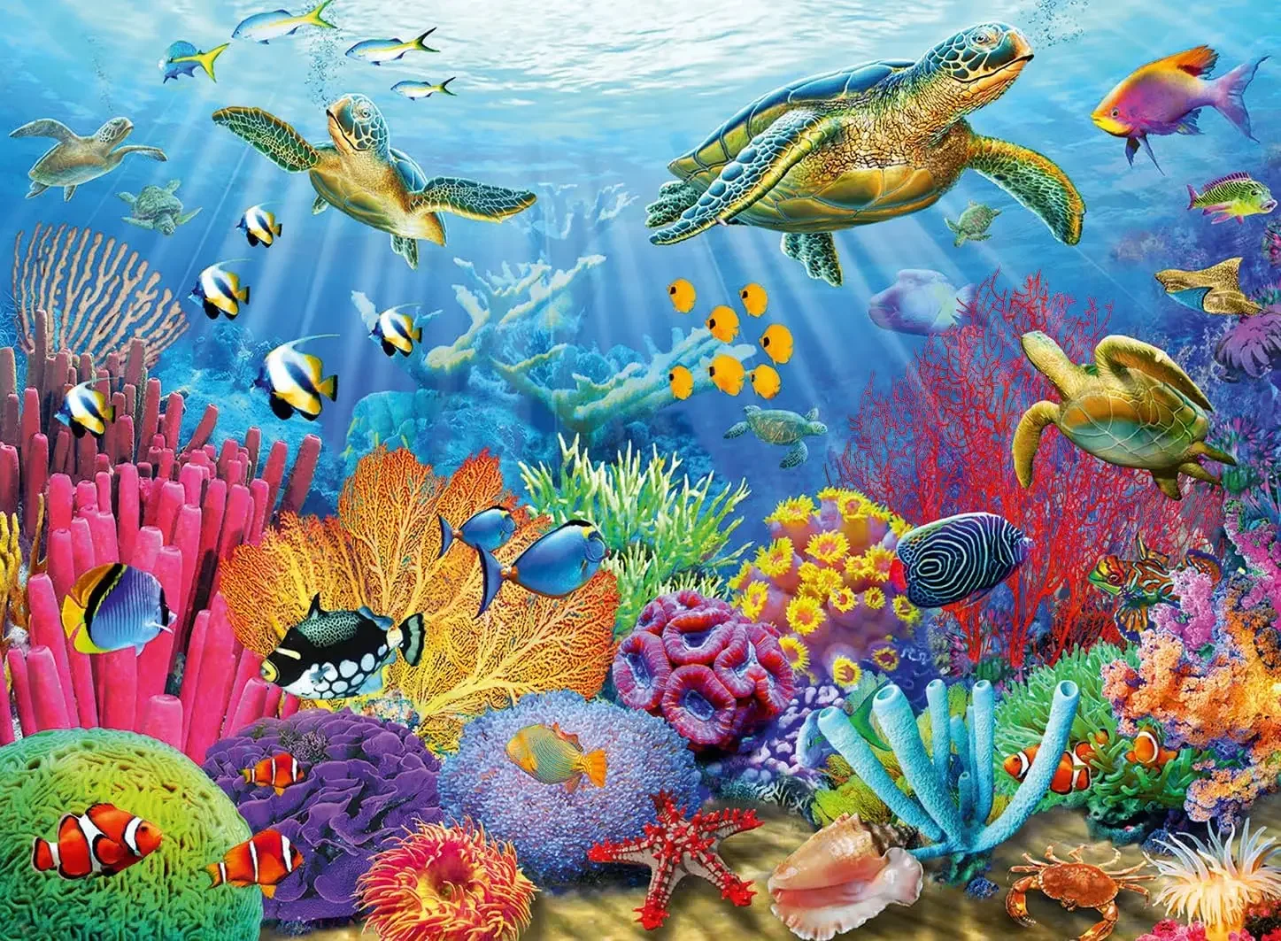 

52*38cm Wooden Jigsaw Puzzles Ocean Life Puzzle Painting Exercise Brain Thinking Birthday Gift for Friend 300/500/1000 Pieces