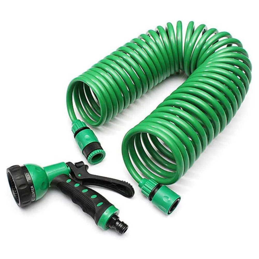 Spring Loaded Coil Hose for Garden, RV&Auto Wash Spiritual Retractable Hose Watering Sprinkler Watering Field Car Wash Nozzle