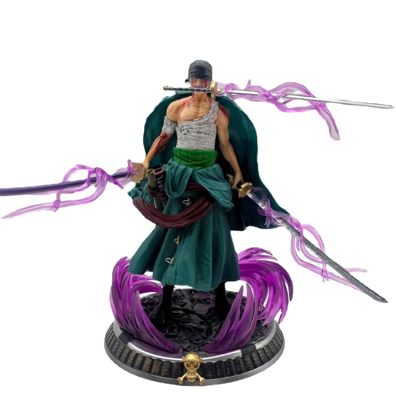 

One Piece GK Small Bloody Zoro Three Sword Style Special Edition Scene Animation Statue Surrounding Trendy Ornaments Model Gift