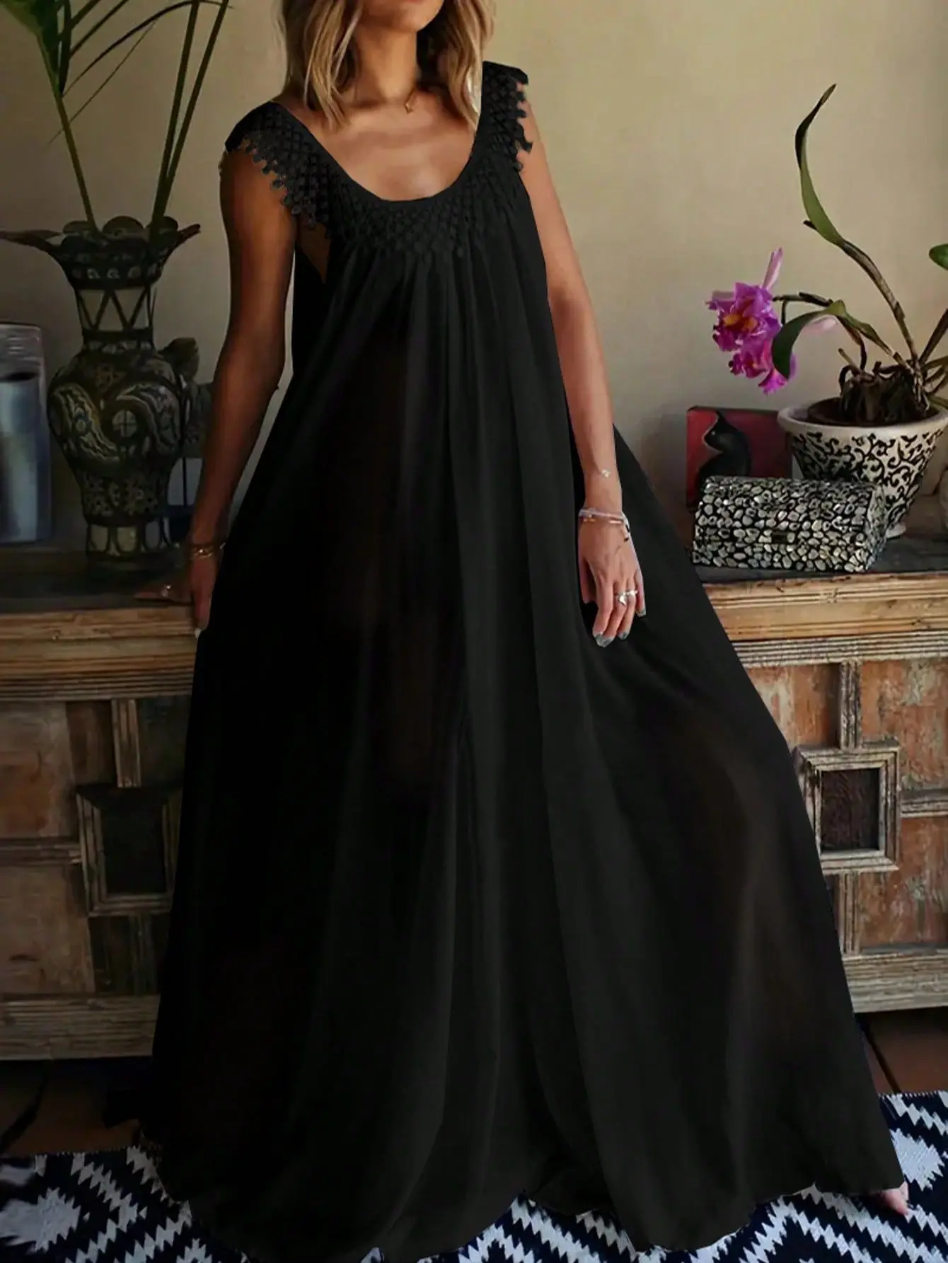 2026 Summer New Collection: Simple, Monochromatic, High-End Maxi Dress.