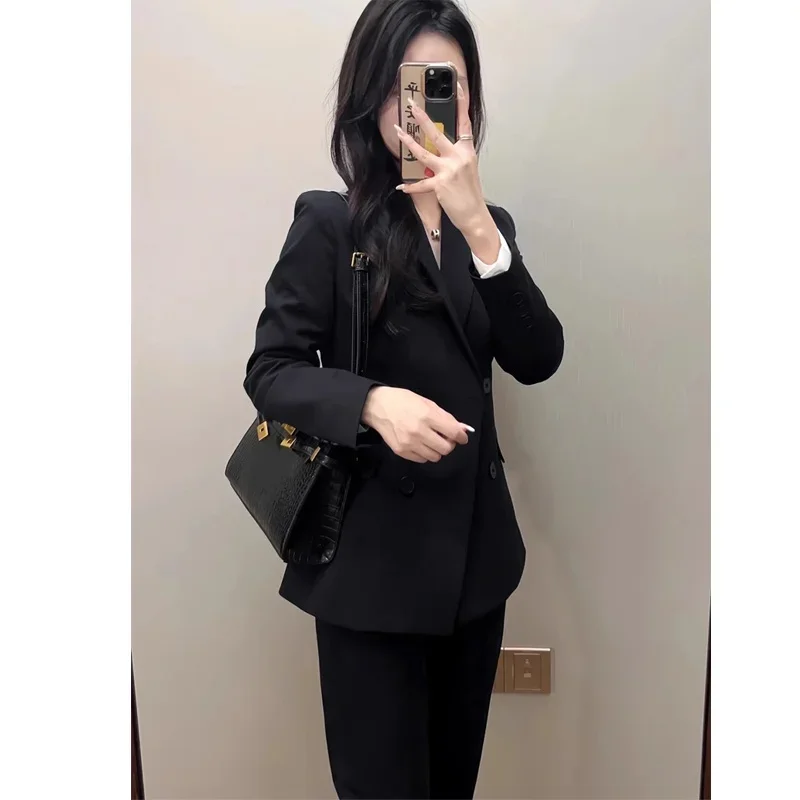 

Women'S Blazer Coat Overcoat Female Splited Pattern Pleats Minimalism Golden Ropa Shoulders Strong Orange Career Semi Sheer Ins