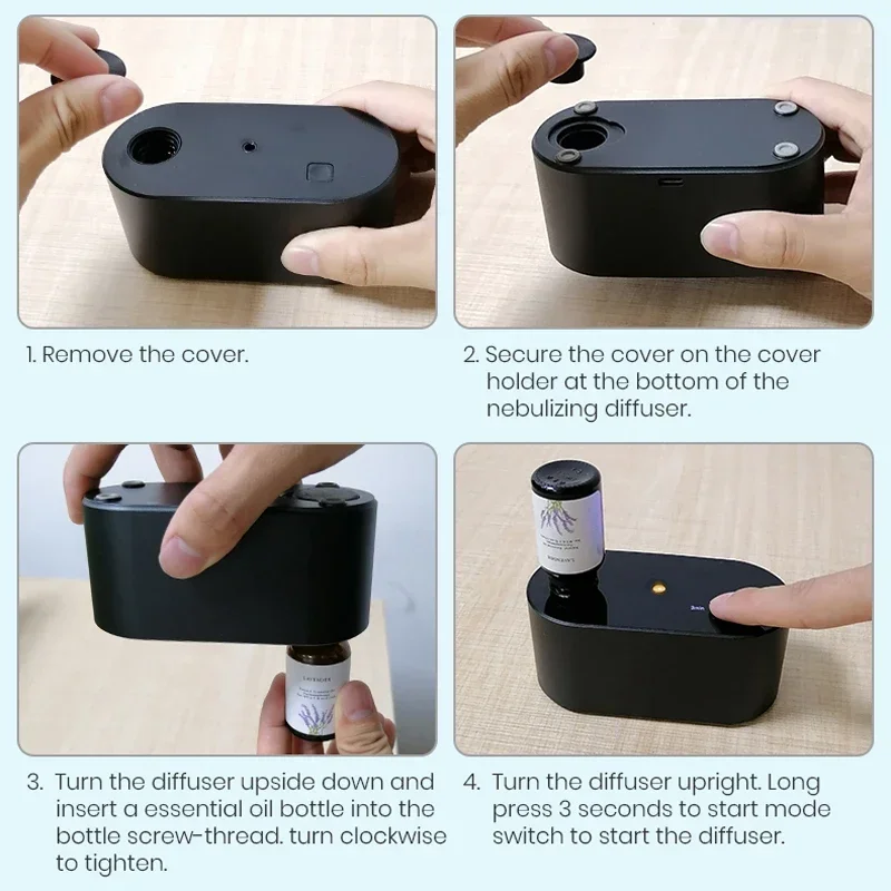 Waterless Nebulizer Essential Oil Diffuser สําหรับน้ํามันหอมระเหย - Aroma Diffuser Nebulizer กลิ่นเครื่อง Room Home Air Freshener