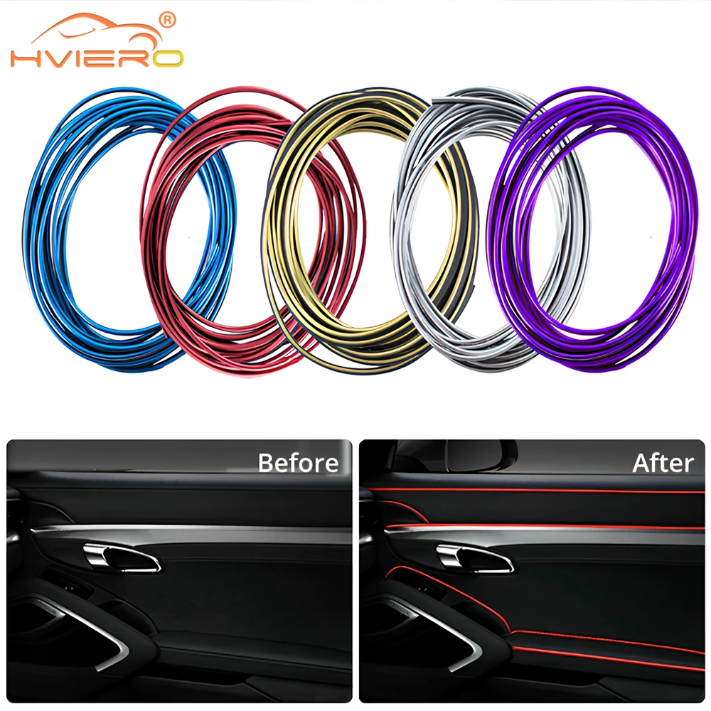 

Car Accessories Universal Moulding Decoration Flexible Strips Interior Auto Mouldings Cover Trim Dashboard Door Multiple Colors