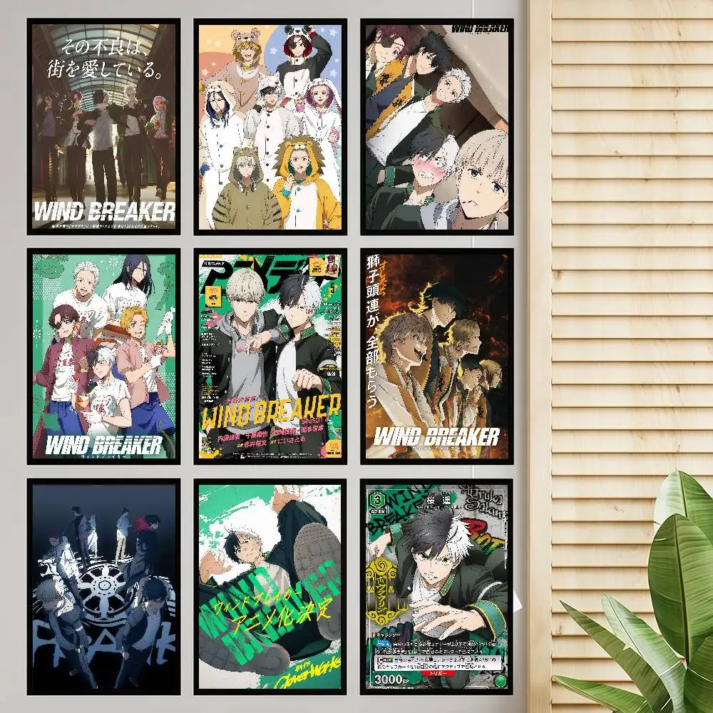 WIND BREAKER Anime-Poster, selbstklebende Wandkunst in HD-Qualität, Retro-Poster für Zuhause, Kawaii-Raumdekoration