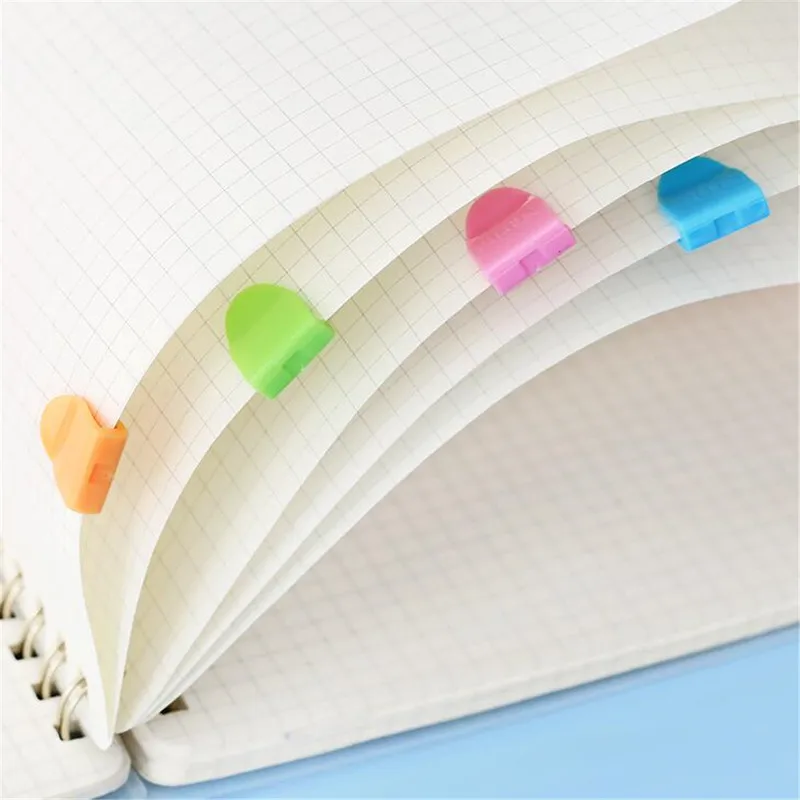 20pcs Colorful Notebooks Memo Clip Label Clip Folder Transparent Plastic Paper Holder Bookmarker Decor Fixed Office Stationery