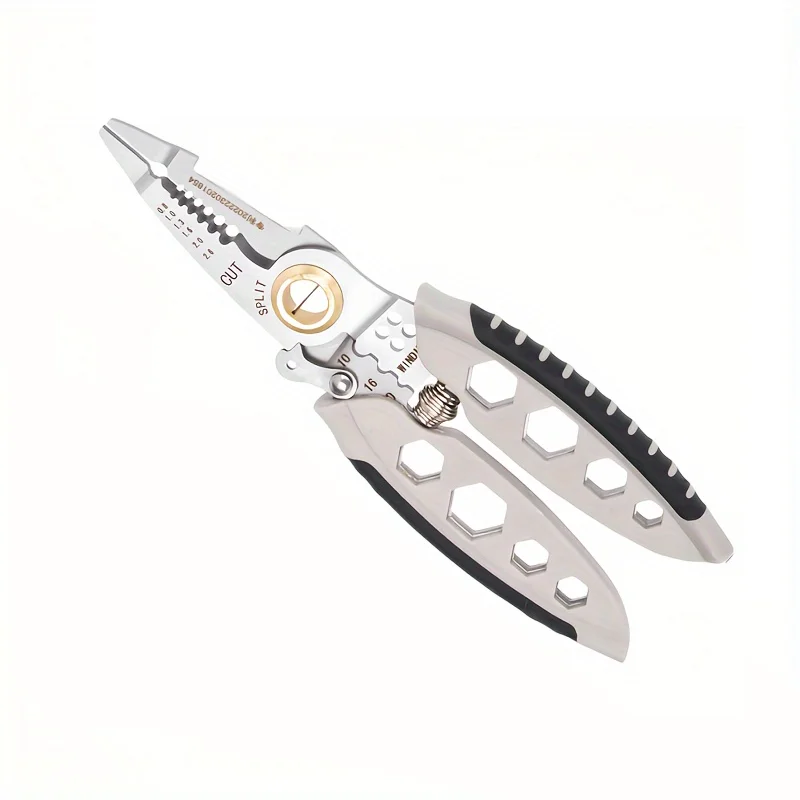 Spellafili multifunzionale (centro bianco da 7 pollici) Strumento speciale spelafili per elettricisti, spelafili in acciaio inossidabile, Wi