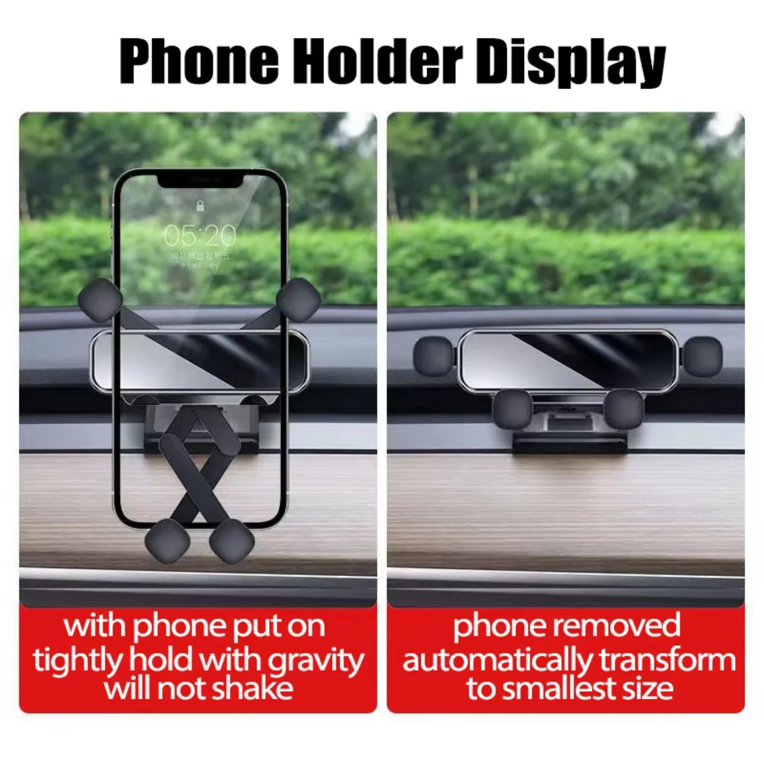 Gravity Car Phone Holder Mobile Cellphone Stand   Model 3 Y 2022 ModelY 2023  Support Mount Vent Clip Accessories