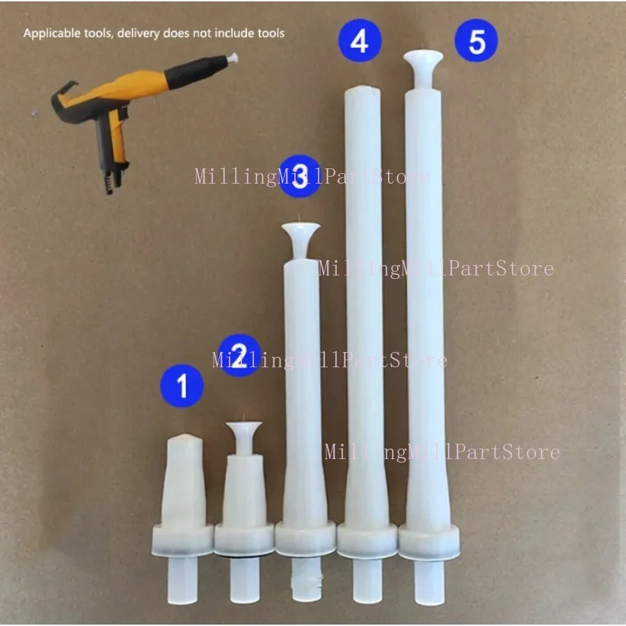5PCs Powder Electrostatic Spray Gun Electric Needle Flat Nozzle Gun Head Long Rod Electrode Needle Conductive Seat Accessories