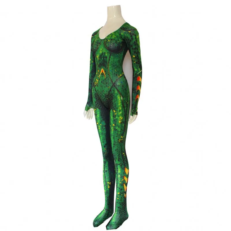 Mera Cosplay Costume collant tuta Anime Sea Movie The Queen Mera Amber Cosplay per le donne Sexy Green Suit Halloween Christmas