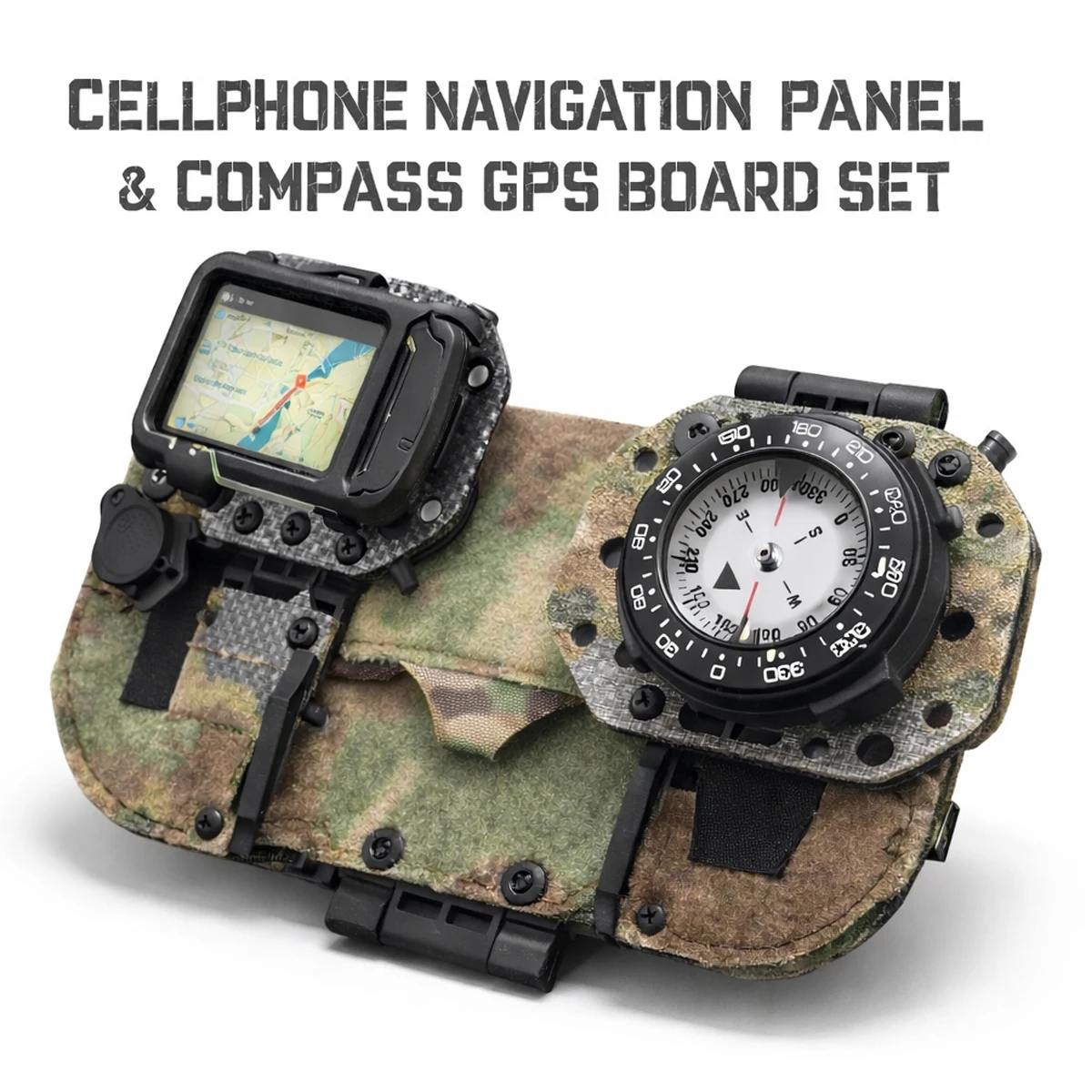 

Tactical Navigation Board Kit with Compass GPS Holder Molle System Phone Map Panel Outdoor Survival Navigation Gear for Hunting