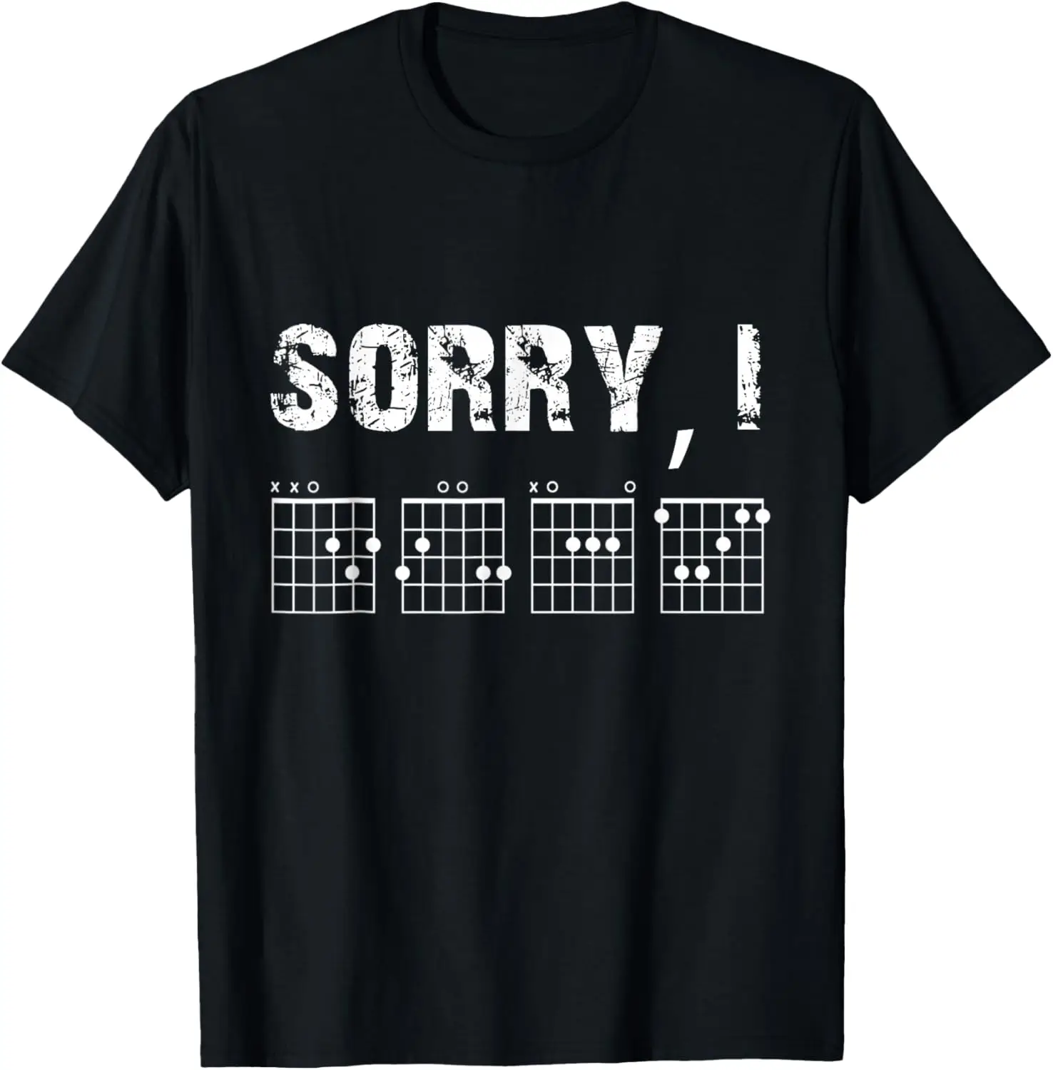 

Sorry I DGAF Hidden Message Guitar Chords Graphic Tee Soft Cotton Crewneck T-Shirt for Men