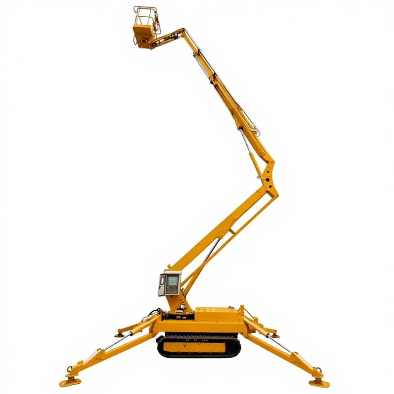 High Altitude Small Electric Telescopic Boom Spider Crane CE Certified with Wireless Remote Control Motor Gear High Load Moment