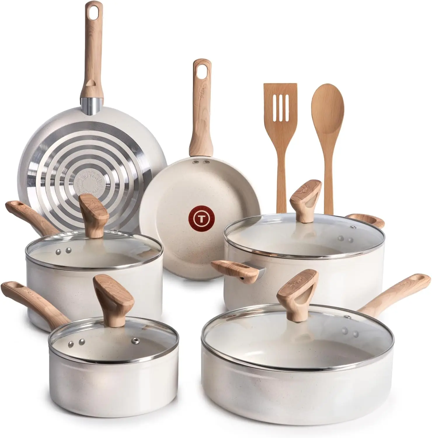 

Revive Ceramic Nonstick Cookware Set, Oven Safe Up to 350ºF, 12-Piece, Includes Stockpot, Saucepan, Skillet, Frying Pans,