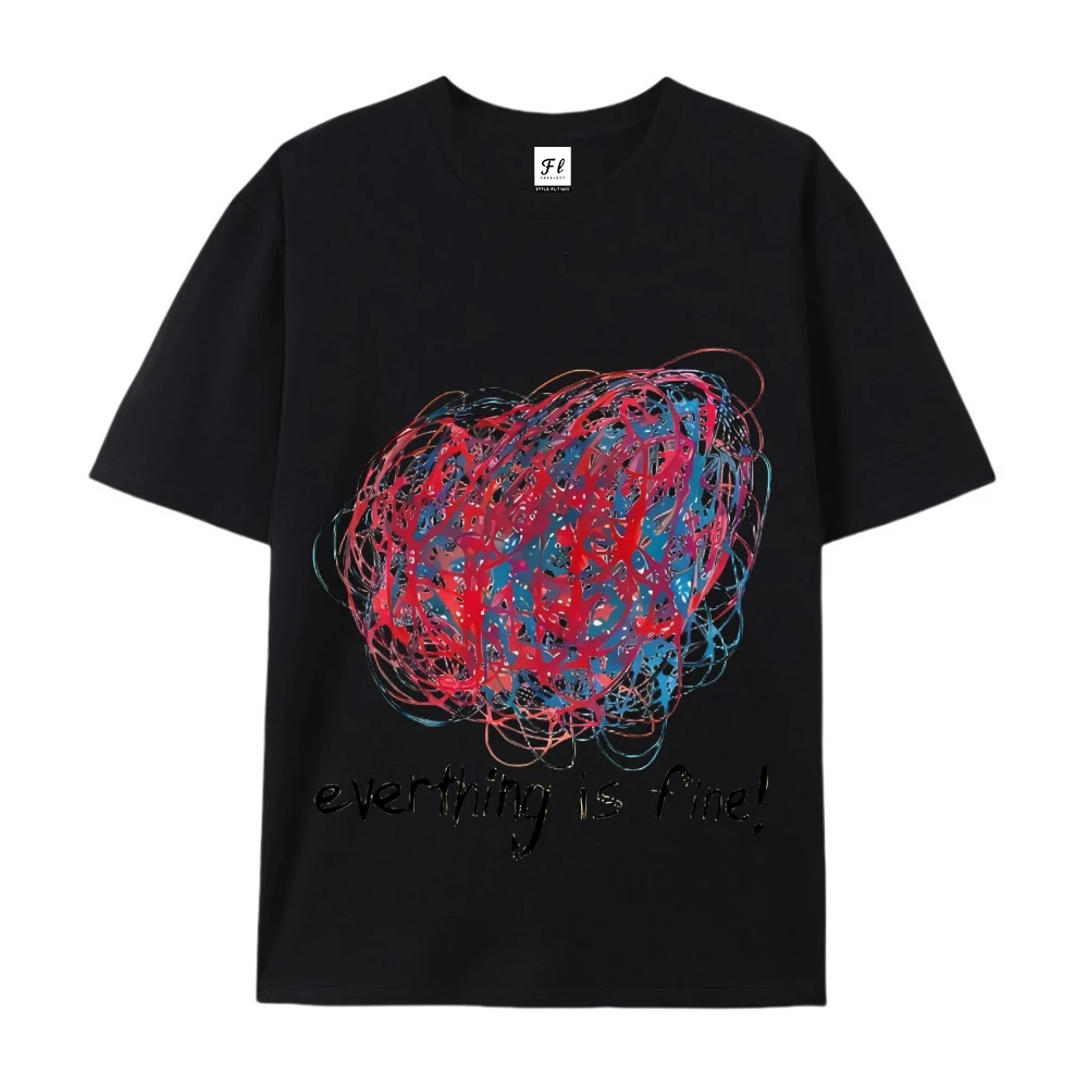 Alles ist fein, Neuankömmling 2025, T-Shirt-Kleider für Damen, grafische T-Shirts, Y2k-Streetwear, übergroß, Vintage, lässig