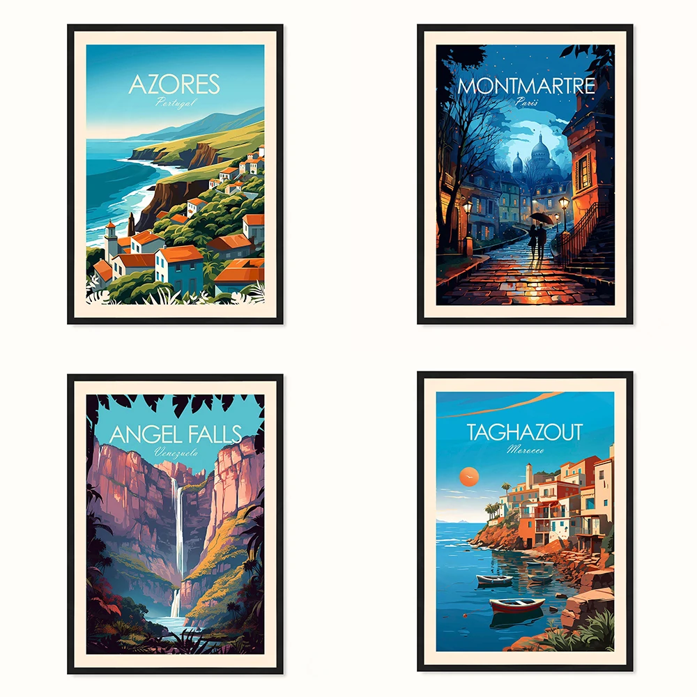 Capri Italia impresión cartel Capri viaje impresión Italia viaje cartel Azores cartel viaje impresión pared arte Azores pared arte decoración del hogar