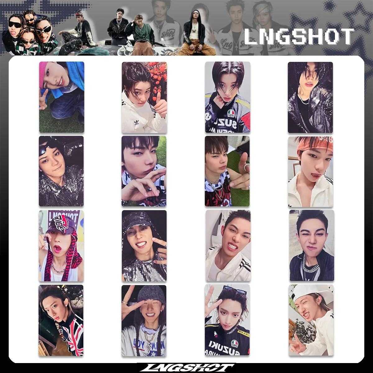 4Pcs/Set Idol Boy LNGSHOT Lobster Album SHOT CALLERS Peripheral Bonus Small Card Sing Card OHYUL RYUL WOOJIN LOUIS Fans Gifts image 3