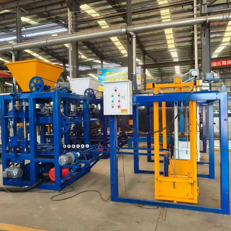 QT4-24 Semi Automatic Concrete Hollow Block Machine Small Manual Paving Interlocking Brick Making Machine