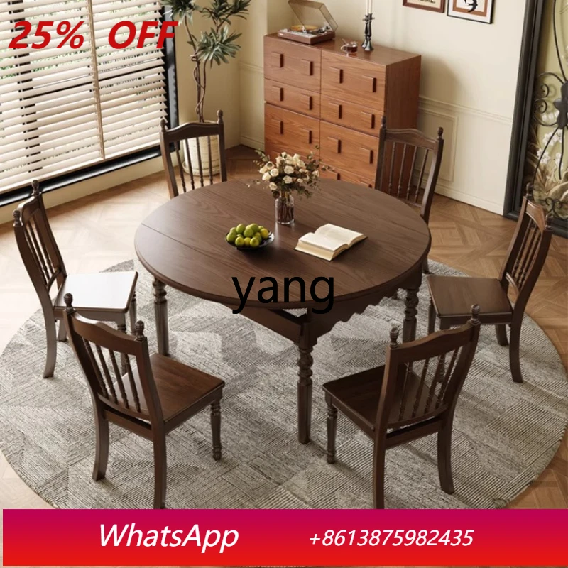 MM small apartment dining table antique retractable variable round table