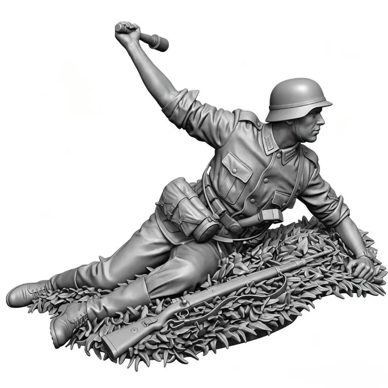 

1/16 Scale Resin Figure Model Kit History Miniature Sculpture Fireline Infantry 1 Person Unassembled & Unpainted DIY Diorama Toy