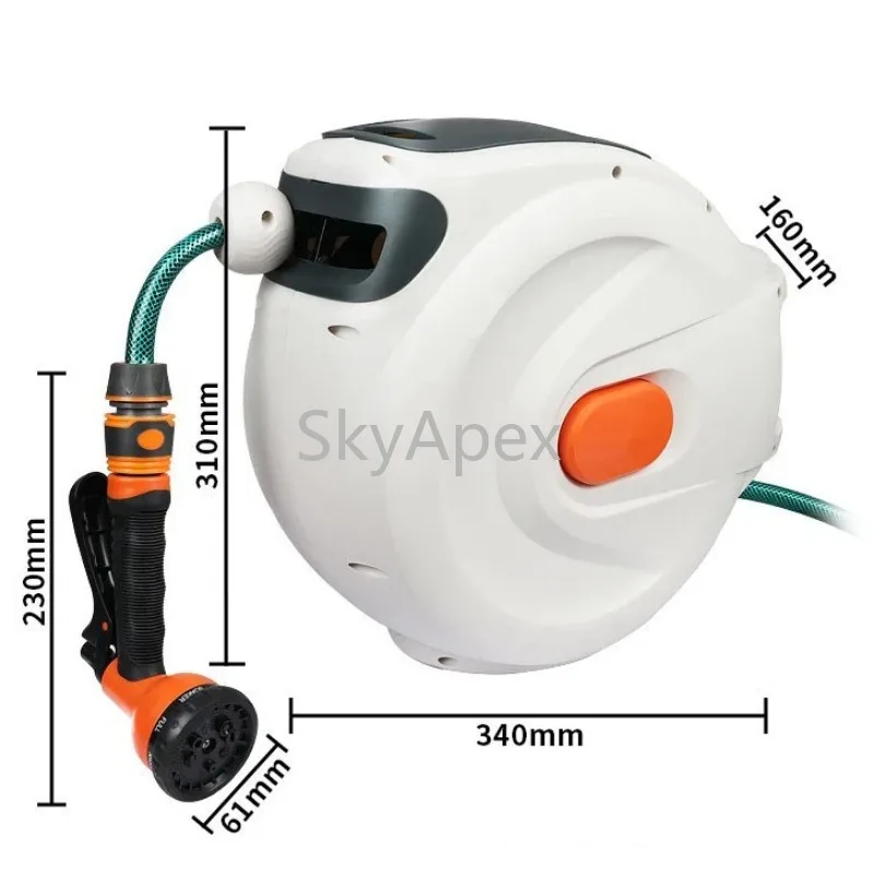 

High Pressure Retractable Automatic Fire Irrigation Hose Reel Wall Mounted Plastic Rubber Garden Watering System with 20m Hose