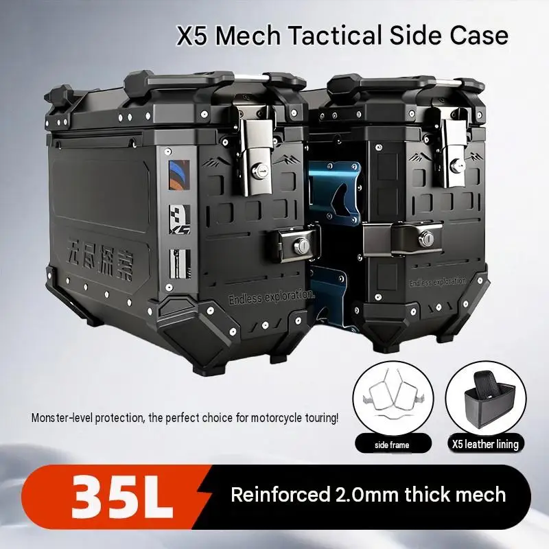 Motorcycle Aluminum Rear Trunk For Suzuki Inazuma 250 Shock‑Resistant Corner Protector Secure Lock Travel Mod Accessories