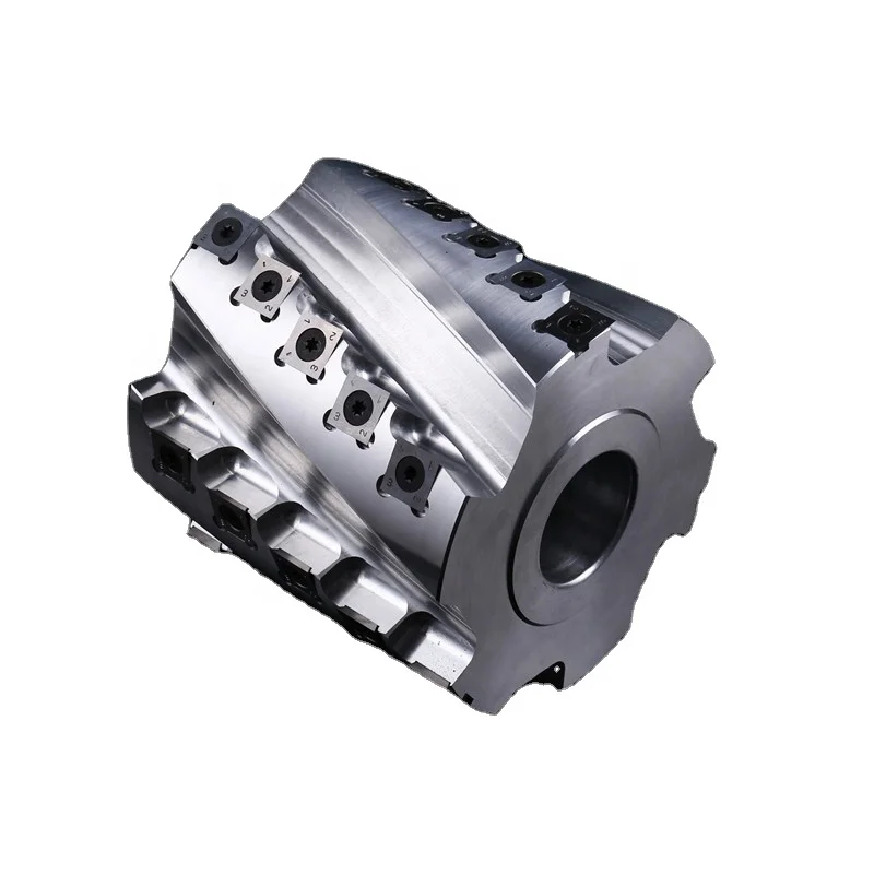 KWS 100mm*35mm*60mm Heavy Duty Helical Spiral Planer Cutterhead W/ Indexable Inserts for Solid Wood Planing Manufacturer Outlets
