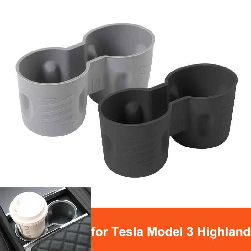 For Tesla Model 3 Highland 2024 Interior Accessories Water Cup Holder Limiter Car Center Control Cup Slot Silicone TPE Model3